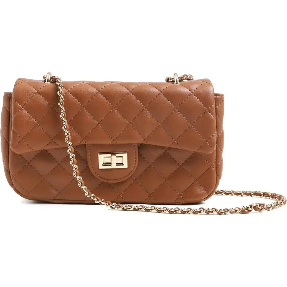 Vegan Leather Crossbody Bag Small Shoulder Satchel with Adjustable Strap